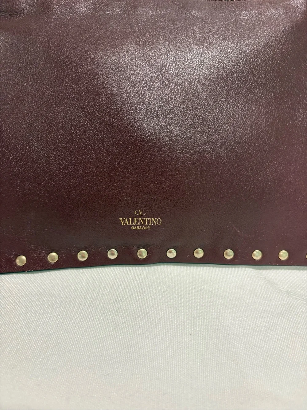 Authentic Valentino Garavani Rockstud Leather Clutch with certificate